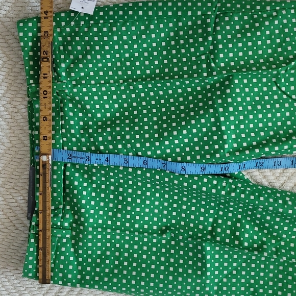 GAP Sz 00 Slim Cropped Kelly Green Square Print Pants - Picture 5 of 10